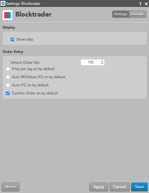 Blocktrader の設定